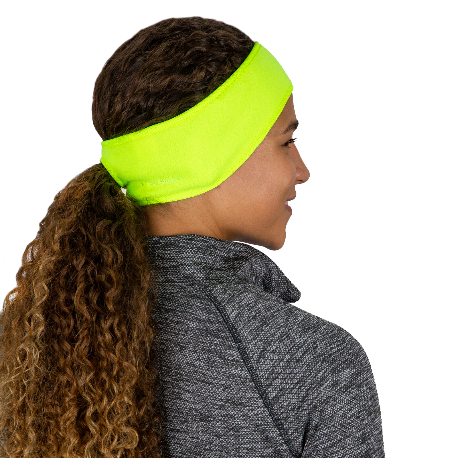 Fleece Ponytail Headband Hi Vis Yellow